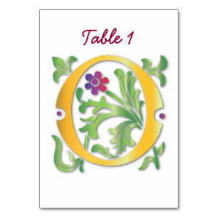Numéro De Table Lettre O Monogramme Fleur de lis