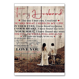 Numéro De Table Lettre Pour Lui   Cool À Mon Mari Cadeau