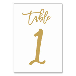 Numéro de table lettres main chic or Tableau 1