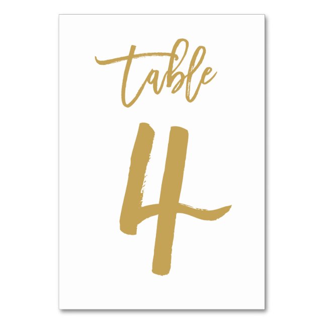 Numéro de table lettres main chic or | Tableau 4 (Par défaut)