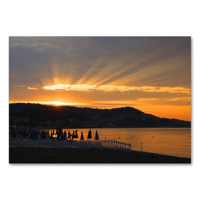 Numéro De Table Lever Du Soleil Sur La Promenade Des Anglais (Devant)