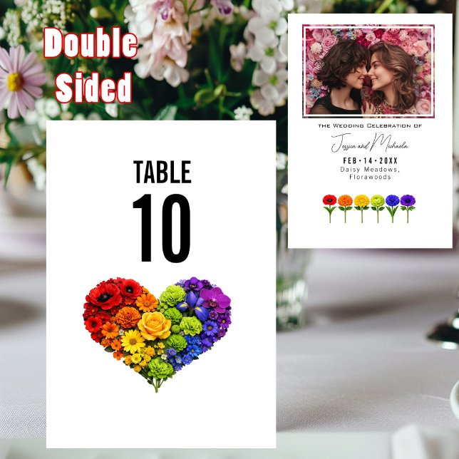 Numéro De Table LGBTQ+ avec photo Flourish Together (LGBTQ+ with photo Flourish Together Table Number)
