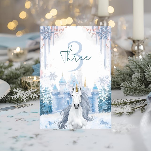 Numéro De Table Licorne de Pays des Merveilles d'Hiver  (Créateur téléchargé)