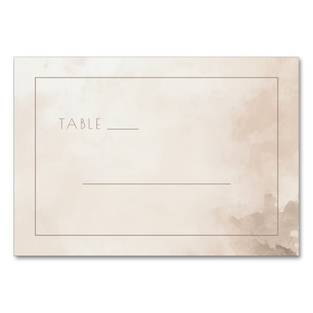 Numéro De Table Lignes de peinture à l'eau beige sereines (Devant)