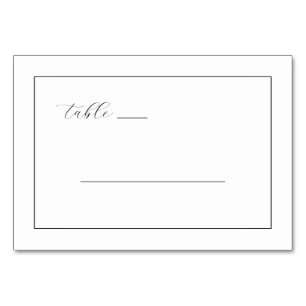 Numéro De Table Lignes minimalistes noires élégantes