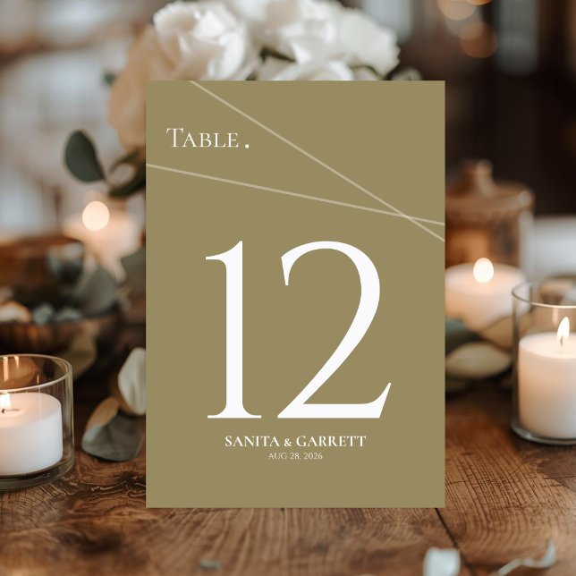 Numéro De Table Lignes modernes qui se croisent  (Modern Table Number Design)
