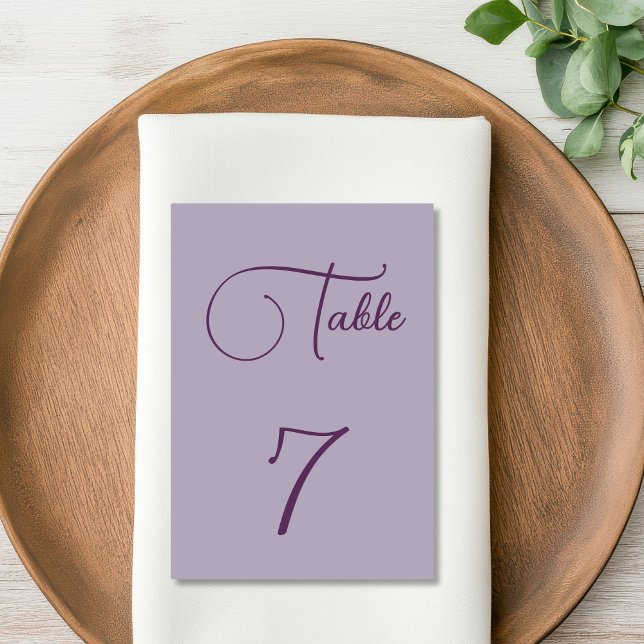 Numéro De Table lilas minimaliste (Créateur téléchargé)