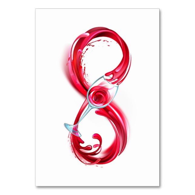 Numéro De Table L'infini avec du vin rouge (Par défaut)