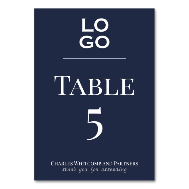 Numéro De Table Logo personnalisé bleu Événement d'entreprise ou d (Par défaut)