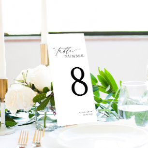 Numéro de table longue mariage minimaliste Ellesme