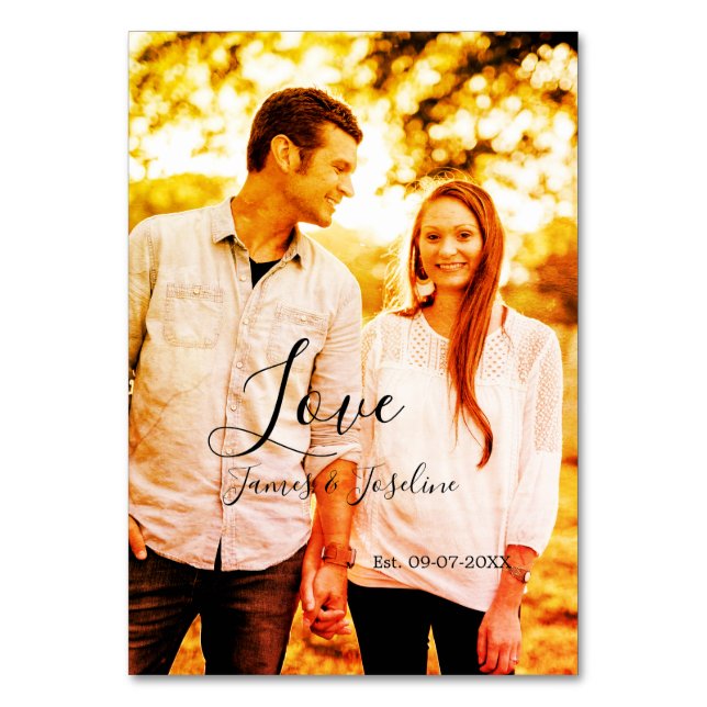 Numéro De Table Love photo ajouter nom est. Date année couple mari (Par défaut)