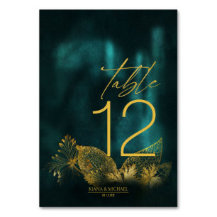 Numéro De Table Lumière de la Lune Mariage Emerald Green ID881