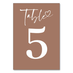 Numéro De Table Lumière romantique minimaliste moderne Brown