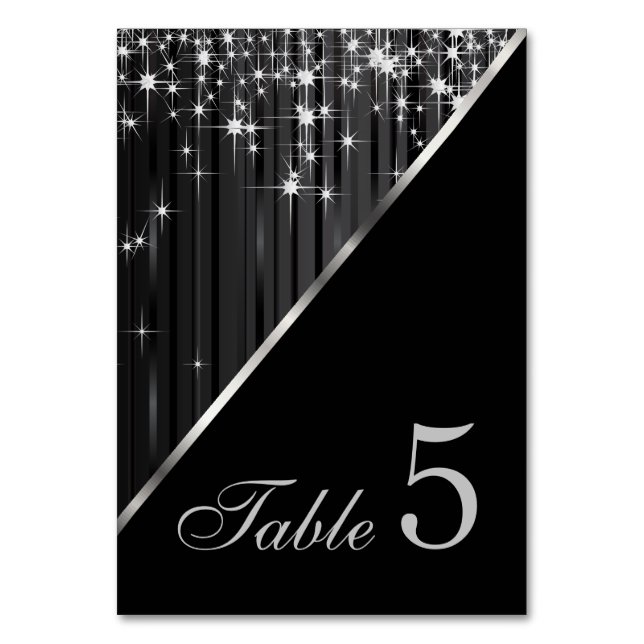 Numéro De Table Lumières brillantes Black et Silver Star (Par défaut)