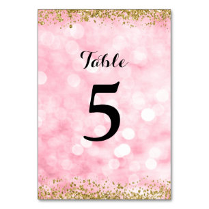 Numéro De Table Lumières de Parties scintillant Pink Gold Faux Num