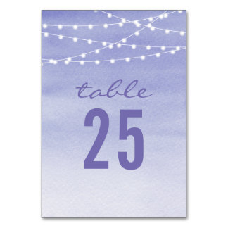Numéro De Table Lumières en forme de guirlande aquarelle lavande N