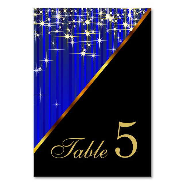 Numéro De Table Lumières Étoiles Bleues Étincelantes (Par défaut)