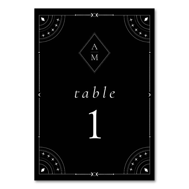 Numéro De Table Lune et étoiles célestes sombres (Par défaut)