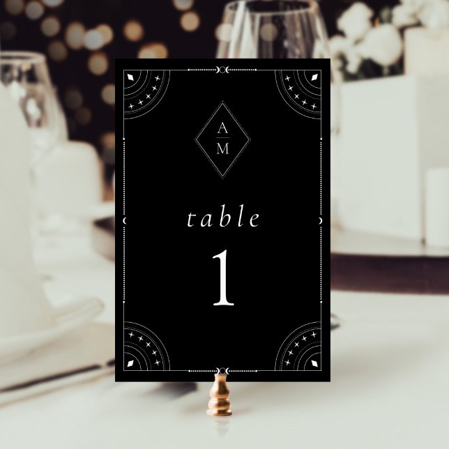 Numéro De Table Lune et étoiles célestes sombres (Créateur téléchargé)