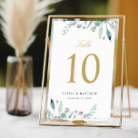 Numéro de table Luxe Floral Mariage<br><div class="desc">Cartes de mariage personnalisées avec une bordure de verdure succulente aquarelle pour correspondre à notre collection Luxe Floral. Veuillez personnaliser chaque numéro dont vous avez besoin et ajouter chacun à votre panier individuellement afin d'assurer une impression précise. Utilisez les outils de conception pour éditer les polices de texte et les...</div>