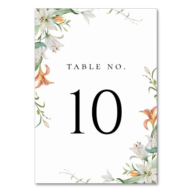 Numéro De Table Lys floraux botaniques modernes (Par défaut)