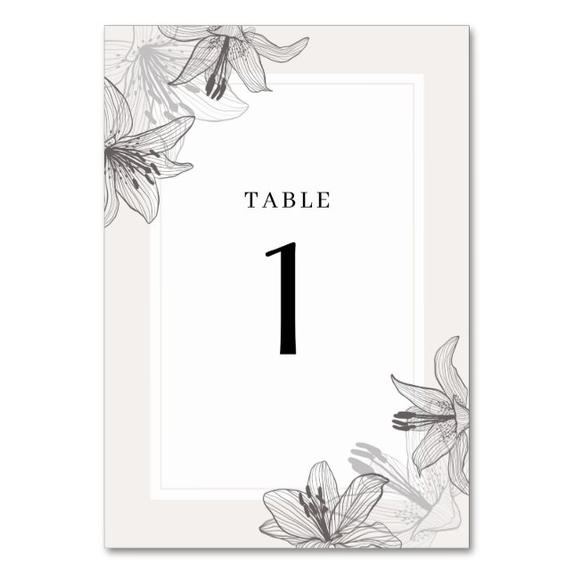 Numéro De Table Lys floraux illustrés classiques (Par défaut)