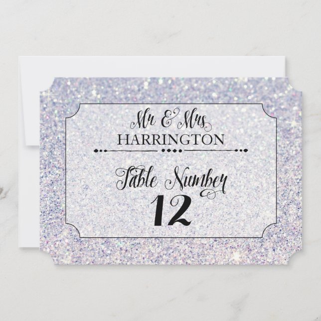 Numéro de table M. et Mme paillettes bleues Modern (Devant)