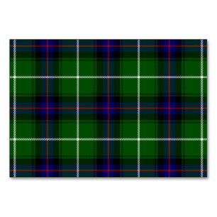 Numéro De Table MacDonald tartan bleu vert plaid