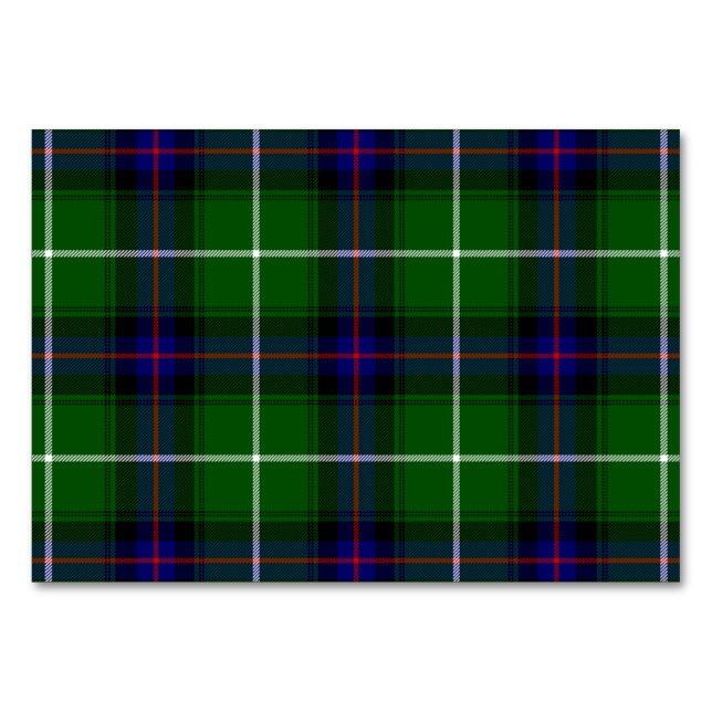 Numéro De Table MacDonald tartan bleu vert plaid (Devant)