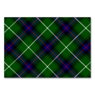 Numéro De Table MacDonald tartan bleu vert plaid