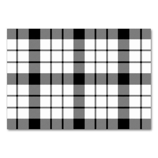 Numéro De Table MacFarlane tartan noir blanc plaid (Devant)