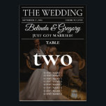 Numéro De Table Magazine Editorial Journal Photos Mariage<br><div class="desc">Un design mariage de style magazine éditorial amusant. Ce thème mariage de magazine éditorial a été conçu pour imiter un magazine de mode moderne avec des titres, des textes et des photos customisés. Ce modèle de magazine éditorial positionnera automatiquement vos photos téléchargées dans les positions consultées. Un design mariage de...</div>