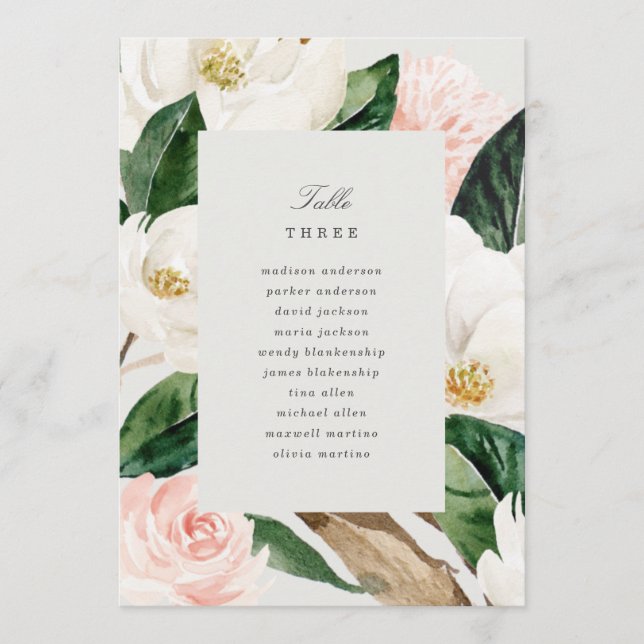 Numéro de table Magnolia avec assise (Devant)