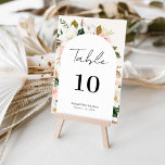 Numéro De Table Magnolia Whimsical & Blush Floral Script Mariage<br><div class="desc">Design moderne et élégant imprimé Whimsical Arch Frame White Magnolia & Blush Pink Floral Script Mariage Numéro de table qui peut être customisé avec votre texte et ajouter chaque carte numéro de table à votre panier, un par un. Cliquez sur le bouton "Customiser" et utilisez notre outil de conception pour...</div>