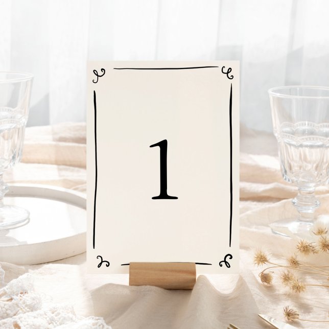Numéro De Table Main Whimsical tirée (Créateur téléchargé)