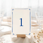 Numéro De Table Main Whimsical tirée bleu marine<br><div class="desc">Ce design adorable présente des éléments dessinés à la main et un texte fantaisiste en gras.</div>