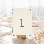 Numéro De Table Main Whimsical tirée verte<br><div class="desc">Ce design adorable présente des éléments dessinés à la main et un texte fantaisiste en gras.</div>
