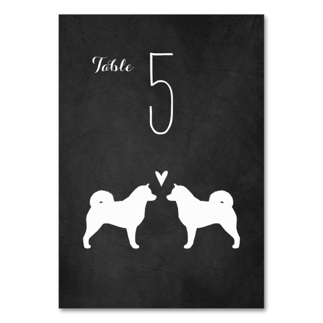 Numéro De Table Malamute d'Alaska Silhouettes Réception de Mariage (Par défaut)