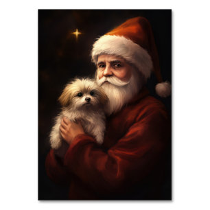 Numéro De Table Maltais avec Noël Festif du Père Noël