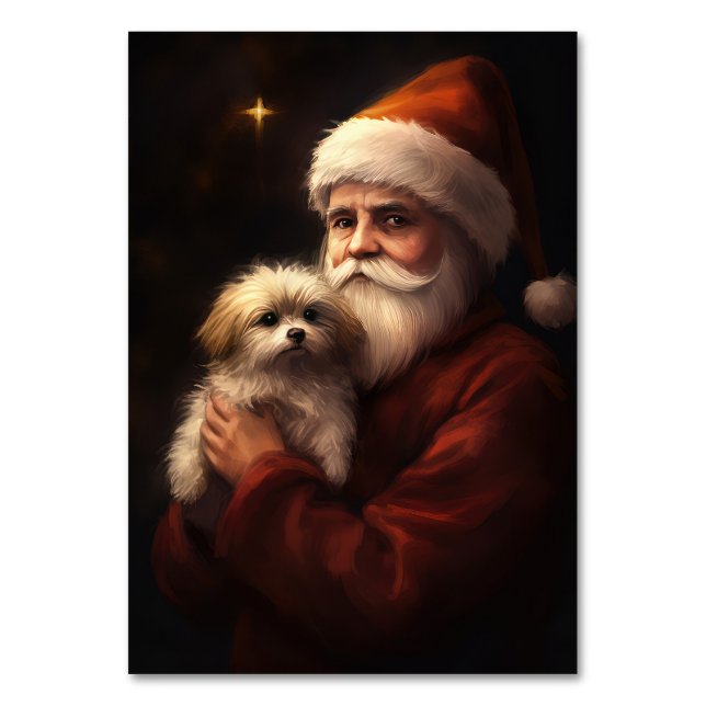 Numéro De Table Maltais avec Noël Festif du Père Noël (Par défaut)