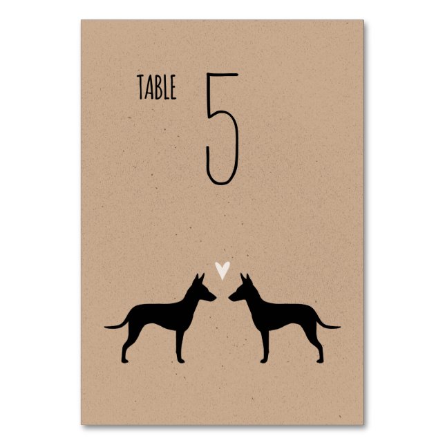 Numéro De Table Manchester Terrier Silhouettes Réception de mariag (Par défaut)