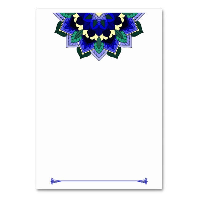 Numéro De Table Mandala Motif 02 en bleu foncé (Par défaut)