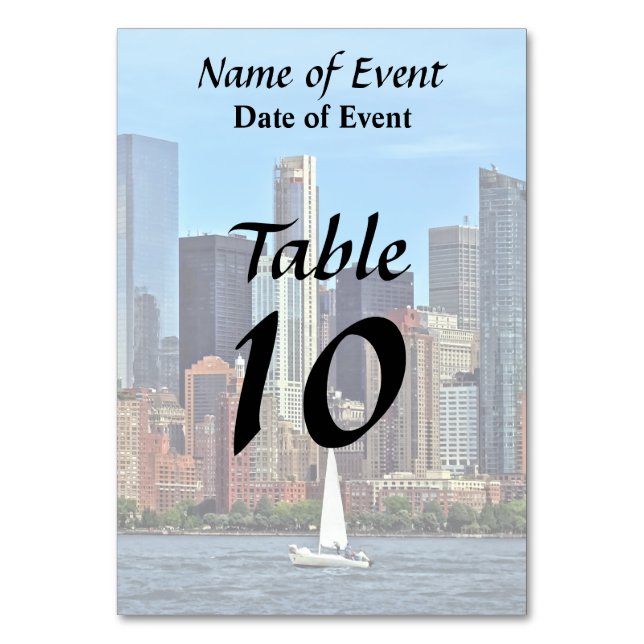 Numéro De Table Manhattan NY - Voilier Par Manhattan Skyline (Par défaut)