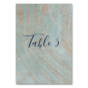 Numéro De Table Marbre bleu brillant et superbe table en cuivre