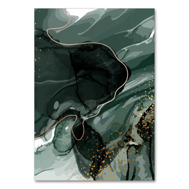 Numéro De Table Marbre vert émeraude et or, Arrière - plan marbré (Par défaut)