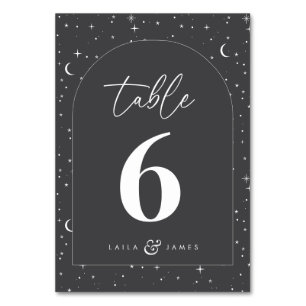 Numéro De Table Mariage à arc céleste de charbon