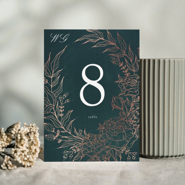 Numéro De Table Mariage à huile de cuivre émérite modifiable (Créateur téléchargé)