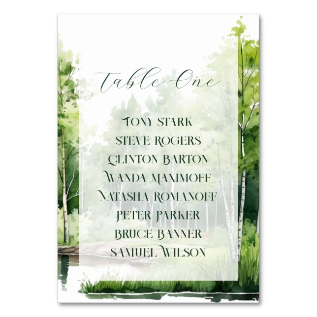 Numéro De Table Mariage à la Montagne Brumeuse (Par défaut)