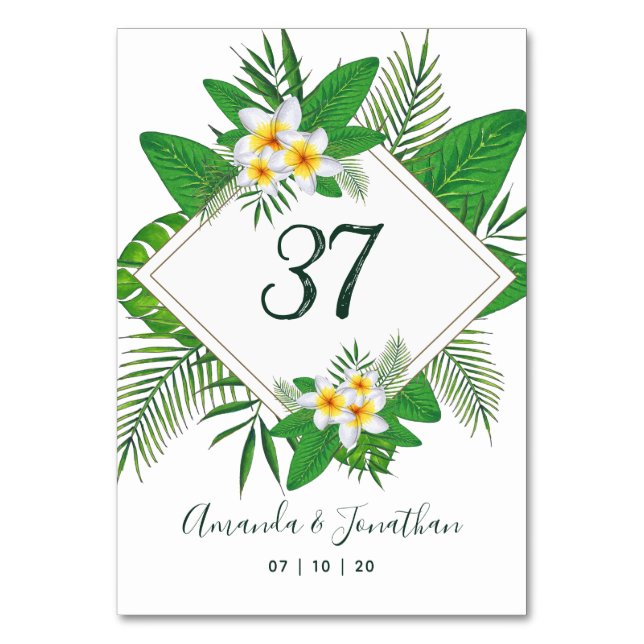 Numéro De Table Mariage à la plage Aloha aquarelle (Par défaut)