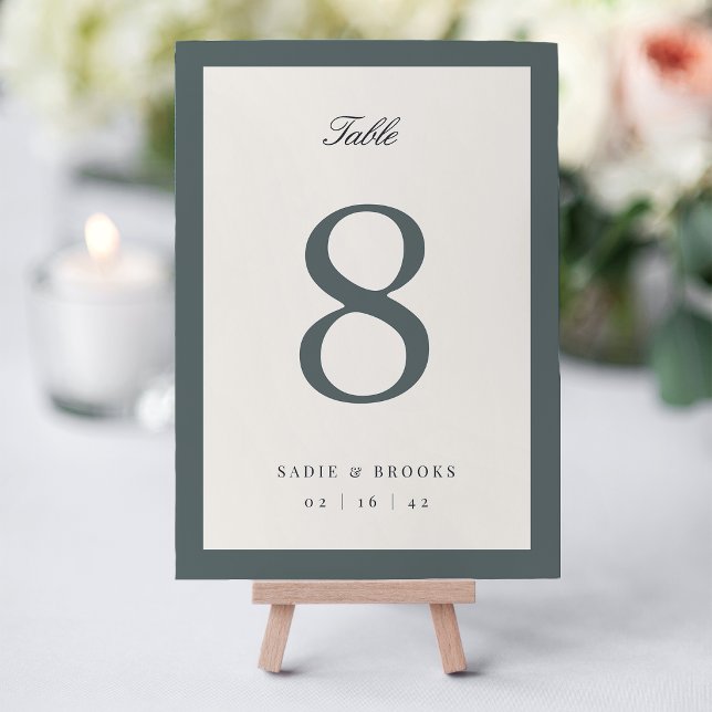 Numéro De Table Mariage à l'écriture classique Spruce fumé (Créateur téléchargé)